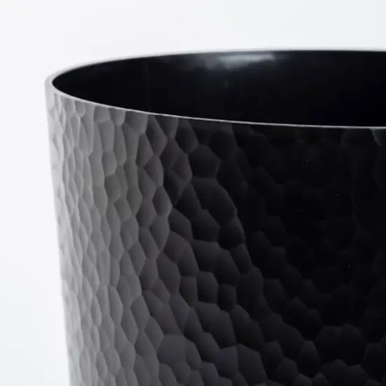 Bath Bliss Black Hammered Textured Trash Can {5}