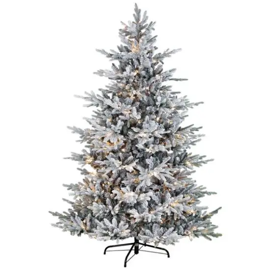 7.5ft. Pre-Lit Real Touch™ Flocked Grand Teton Pine Artificial Christmas Tree, Warm White LED Lights {1}
