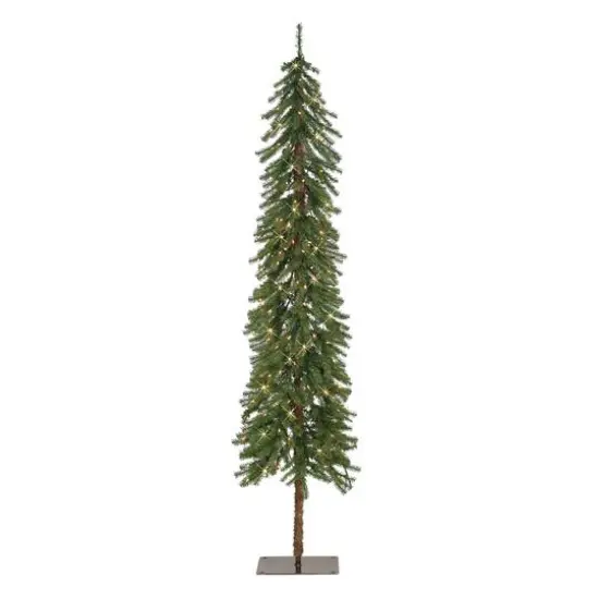 7ft. Pre-Lit Alpine Artificial Christmas Tree, Multicolor Lights {1}
