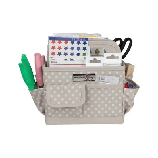 Everything Mary Tan Dots Collapsible Craft Caddy {5}