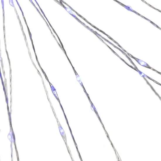 20" LED Lighted Firework Silver Branch Christmas Decoration Silver with Blue Lights {7}