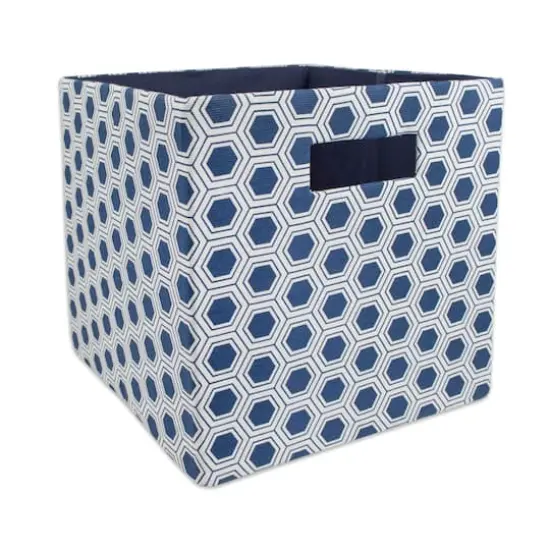 DII&reg; 13" Polyester Honeycomb Storage Cube Nautical Blue {1}