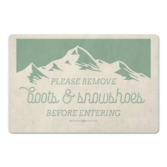 Boots And Snowshoes Mountain 27x18 Floor Mat {1}