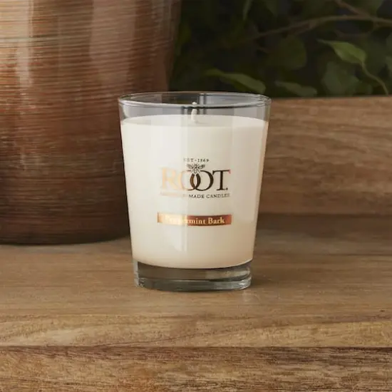 Root Candles 10.5oz. Large Scented Honeycomb Veriglass Jar Candle Peppermint Bark {3}
