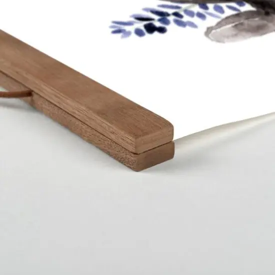 Bunny In Teacup Floral 12" x 18" Teak Hanging Canvas {3}