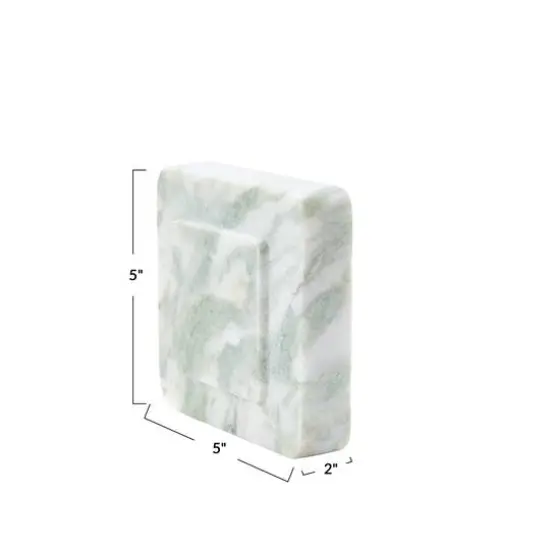 Hello Honey&reg; Square Marble Bookends Set Natural {9}