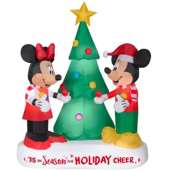 6ft. Airblown&reg; Inflatable LED Mickey & Minnie Christmas Scene {1}