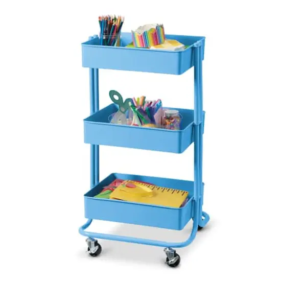 Lexington 3-Tier Rolling Cart by Simply Tidy&reg; Cerulean {3}