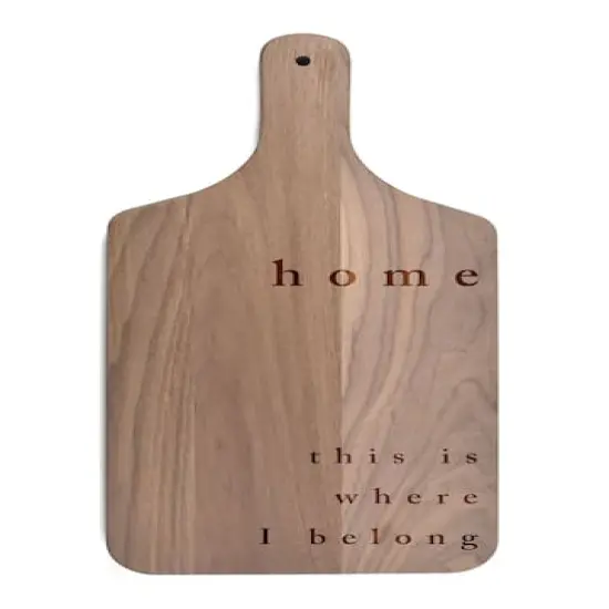 Home is Where I Belong 8" x 17" Walnut Paddle Cutting Board {1}