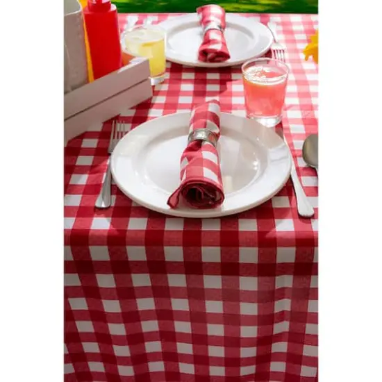 Red Check Outdoor Tablecloth 60" x 120" {6}