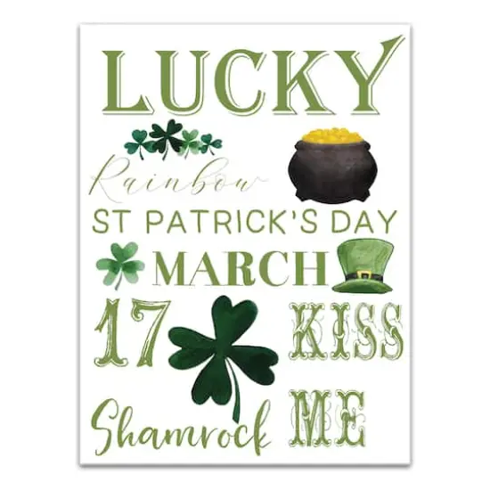 St. Patrick's Day Words 18" x 24" Canvas Wall Art {1}