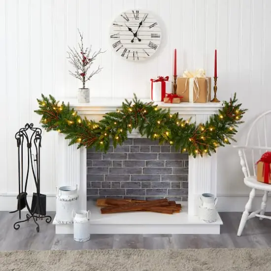 6ft. LED Christmas Pine & Berries Garland {4}