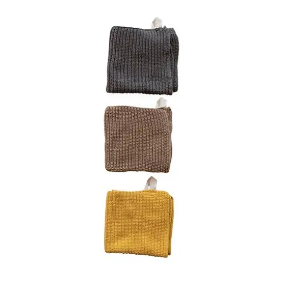 Hello Honey&reg; 10.5" Cotton Knit Dishcloth with Loop Set {5}