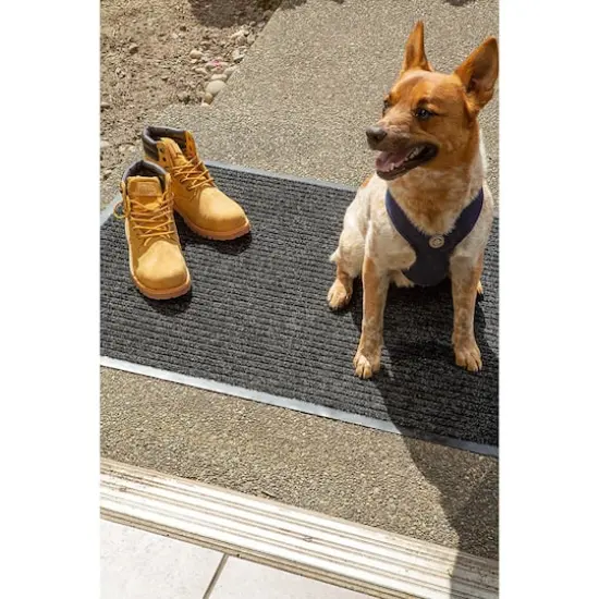 DII&reg; J&M Charcoal Ribbed Walk Off Utility Mat, 30" x 48" {4}