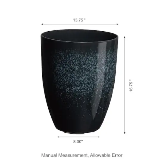 Glitzhome® 17" Eco-Friendly Oversized Faux Ceramic Tall Bowl Planters, 2ct. Black {9}