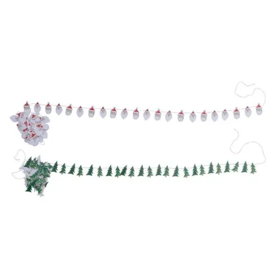 Hello Honey® 118" Multicolor Paper Tree & Santa Garlands Set {1}