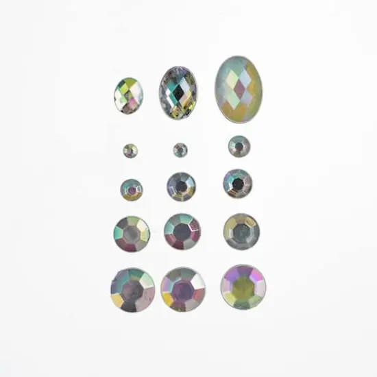 John Bead Round & Oval Acrylic Flatback Rhinestones in Box Crystal AB {3}