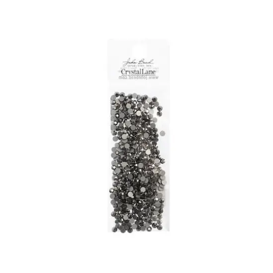John Bead Crystal Lane SS12 Glass Round Flatback Rhinestones, 432ct. Hematite Gray {4}