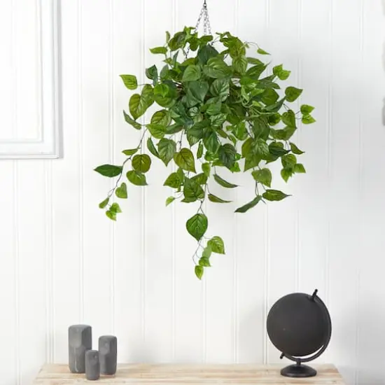 2.5ft. Philodendron Artificial Plant in Hanging Basket {4}