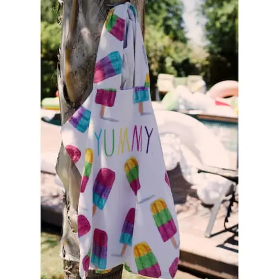 Rae Dunn Yummy Popsicle Kids Hooded Towel & Beach Ball Set {4}