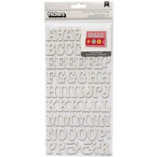 Thickers&trade; White Glitter Roller Rink Chipboard Alphabet Stickers {1}