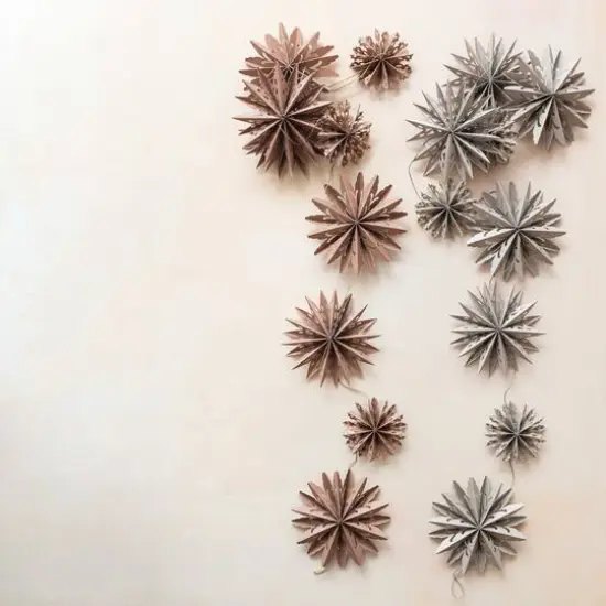 Hello Honey® 6ft. Gray Paper Snowflake Garland in Kraft Box {4}