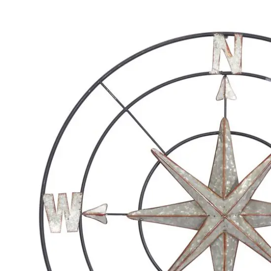 Gray Compass Metal Farmhouse Wall Decor {6}