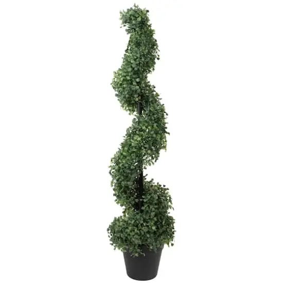 3ft. Unlit Artificial Two-Tone Boxwood Spiral Topiary Tree with Round Pot {1}