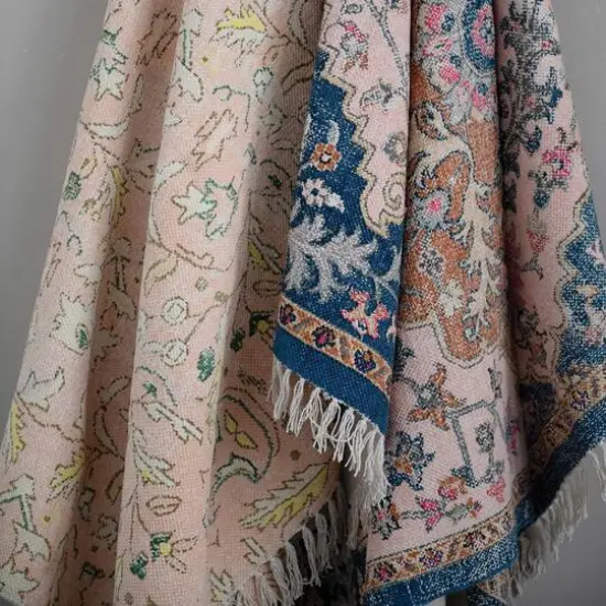 Hello Honey&reg; Multicolor Woven Cotton Distressed Print Rug, 4ft. x 6ft. {4}