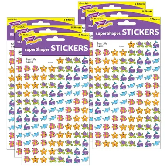 Trend Enterprises&reg; superShapes Sea Life Stickers, 6 Packs of 800ct. {1}