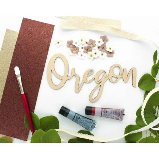 Leisure Arts&reg; 9" Wood Oregon Word {5}