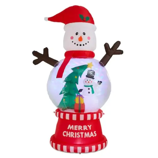 Glitzhome® 8FT Lighted Inflatable Snowman Globe Scene Decor {1}