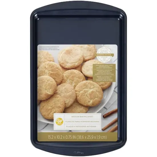 Wilton® Diamond-Infused Non-Stick Navy Blue Medium Baking Sheet {1}