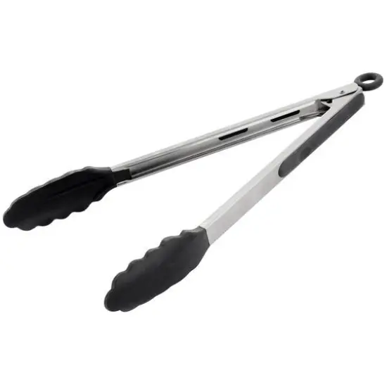 Martha Stewart Everyday Gray Silicone Smart Lock Kitchen Tongs {4}