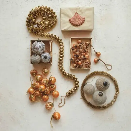 Hello Honey&reg; 6ft. Brass Finished Hammered Metal Bead Garland {3}