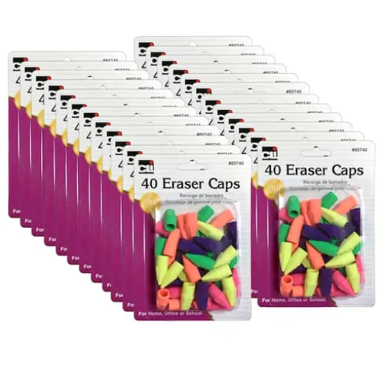 Charles Leonard Pencil Eraser Caps, 24 Packs of 40 {1}