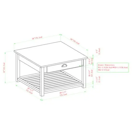 Walker Edison 30" Gray Square Country Coffee Table {9}