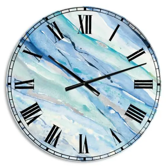 Designart Blue Silver Spring I Wall Clock {1}