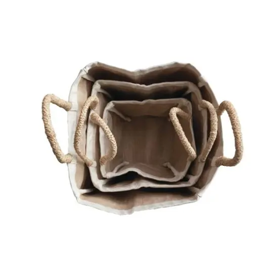 Hello Honey&reg; Natural Cotton Canvas Containers with Braided Raffia Handles, 3ct. {5}