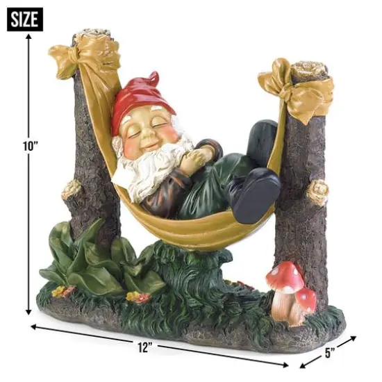 12" Slumbering Garden Gnome Statue {10}