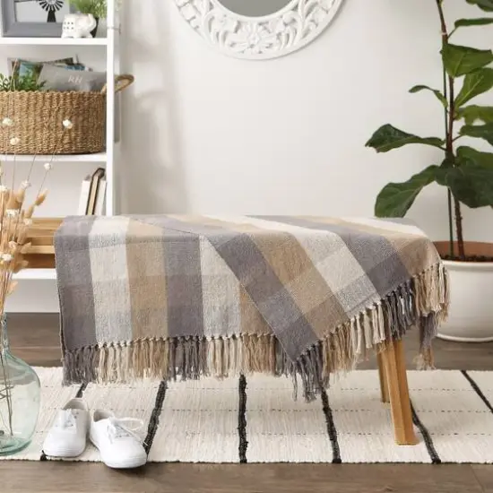 DII&reg; Stone Tri-Color Check Throw {4}