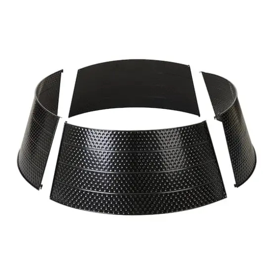 Glitzhome&reg; 40.5" Christmas Black Hammered Metal Tree Collar {8}