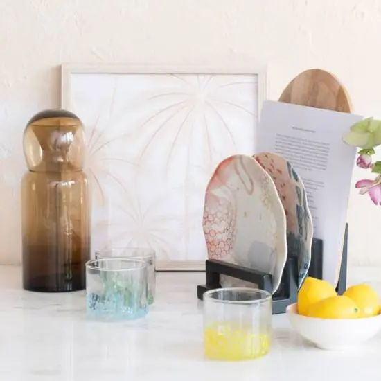 Hello Honey&reg; 8oz. Multicolor Festive Confetti Hand-Blown Drinking Glasses, 4ct. {7}