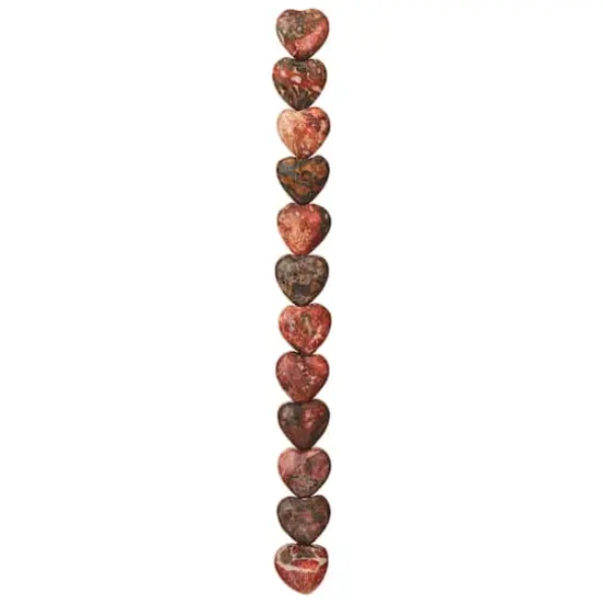 Leopard Jasper Heart Beads by Bead Landing&trade;, 12mm {4}