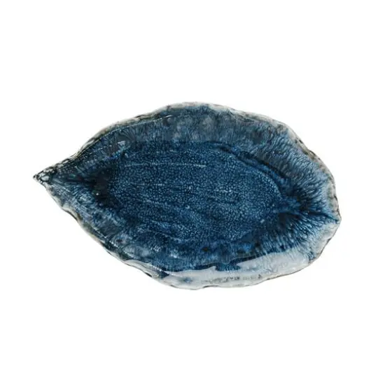 Hello Honey&reg; 10" Blue Azure Leaf Stoneware Plate {1}