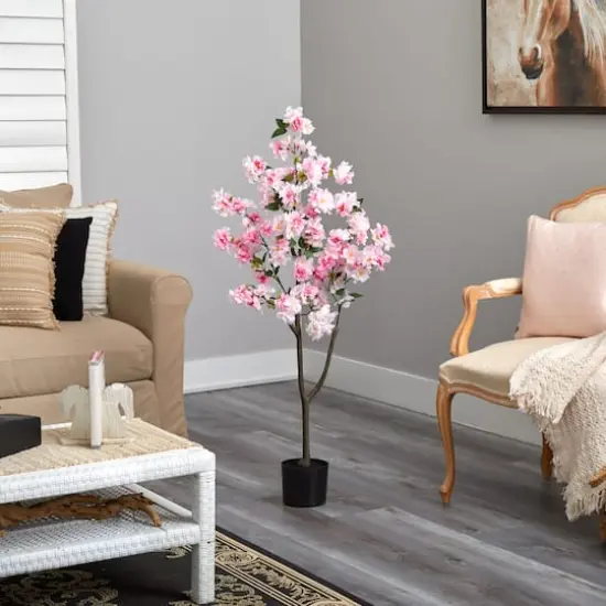 4ft. Potted Cherry Blossom Artificial Tree {5}