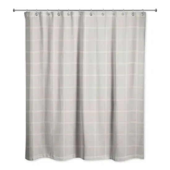 Gray and White Check Shower Curtain {1}