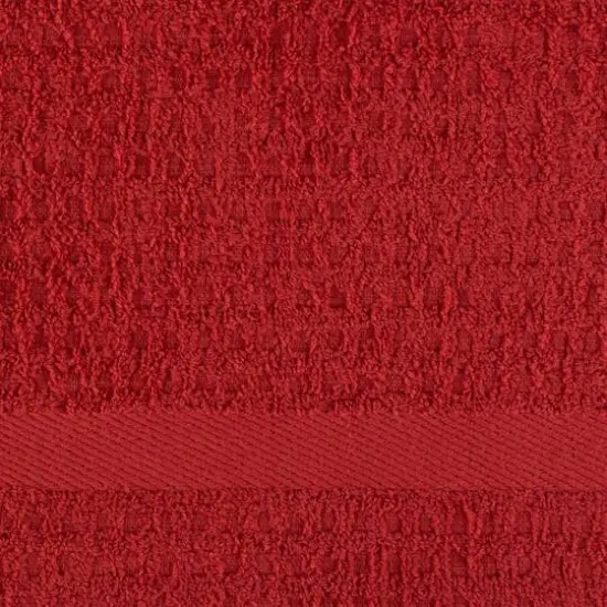 DII&reg; Solid Red Waffle Terry Dishtowel, 4ct. {8}