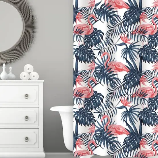 Bath Bliss Flamingo Design Shower Curtain {3}