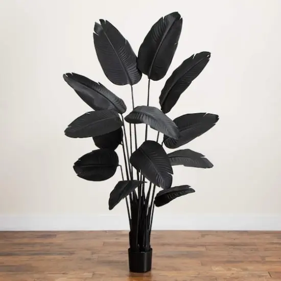 6ft. Artificial Halloween Black Travelers Palm Tree {7}